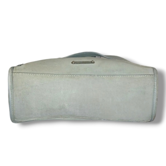 Pre-loved Rebecca Minkoff Micro Bedford Satchel in Pearl/Gray Suede - Picture 5 of 8